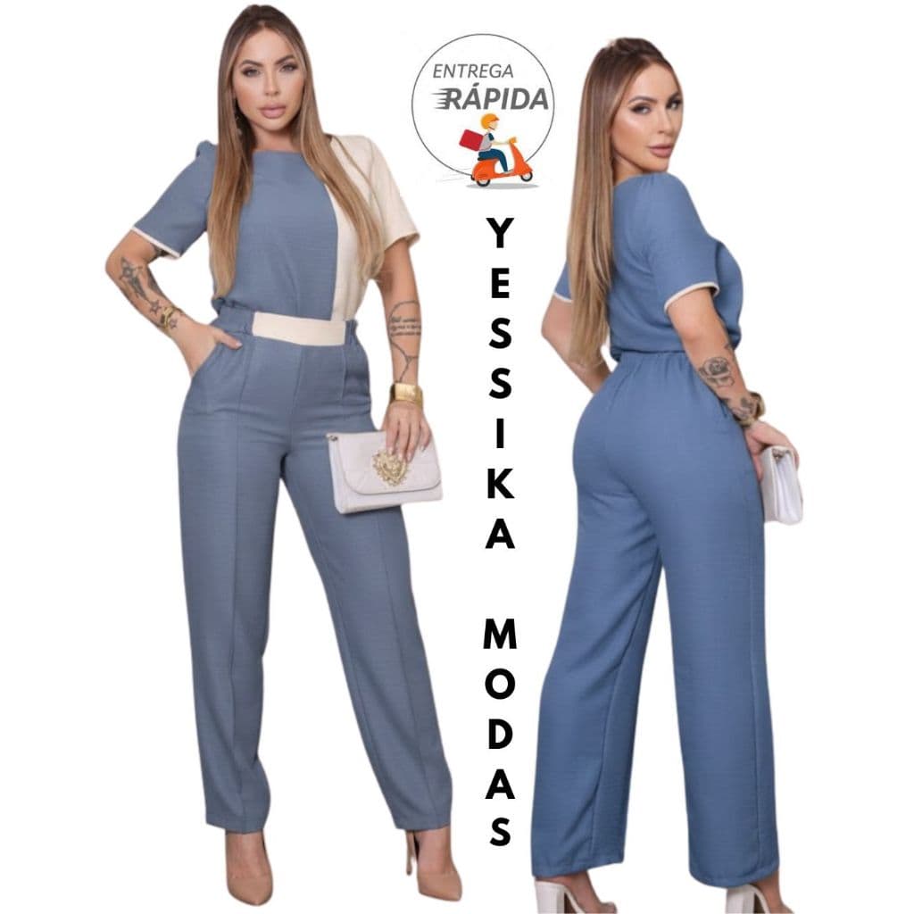 Conjunto Feminino Calça e Blusa Elegante Confortável , Social e Festa 04