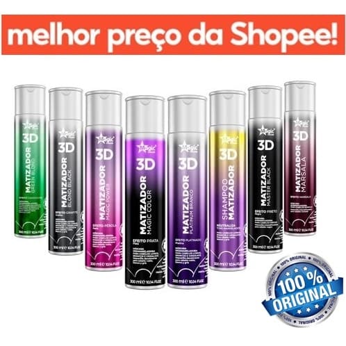 Magic Color 3D Matizador Todos os Efeitos Escolha O Seu Loiro/Ruivo/Morena Iluminada 500/300/100ml Top