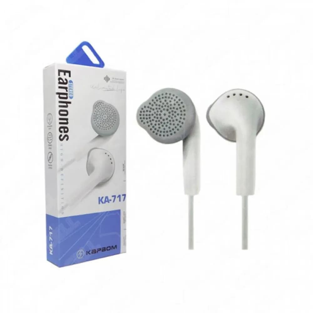 Fone de ouvido estéreo com fio e microfone da Kapbom, modelo KA-717 (branco)