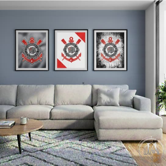 Quadro Decorativo Trio Corinthians Abstrato