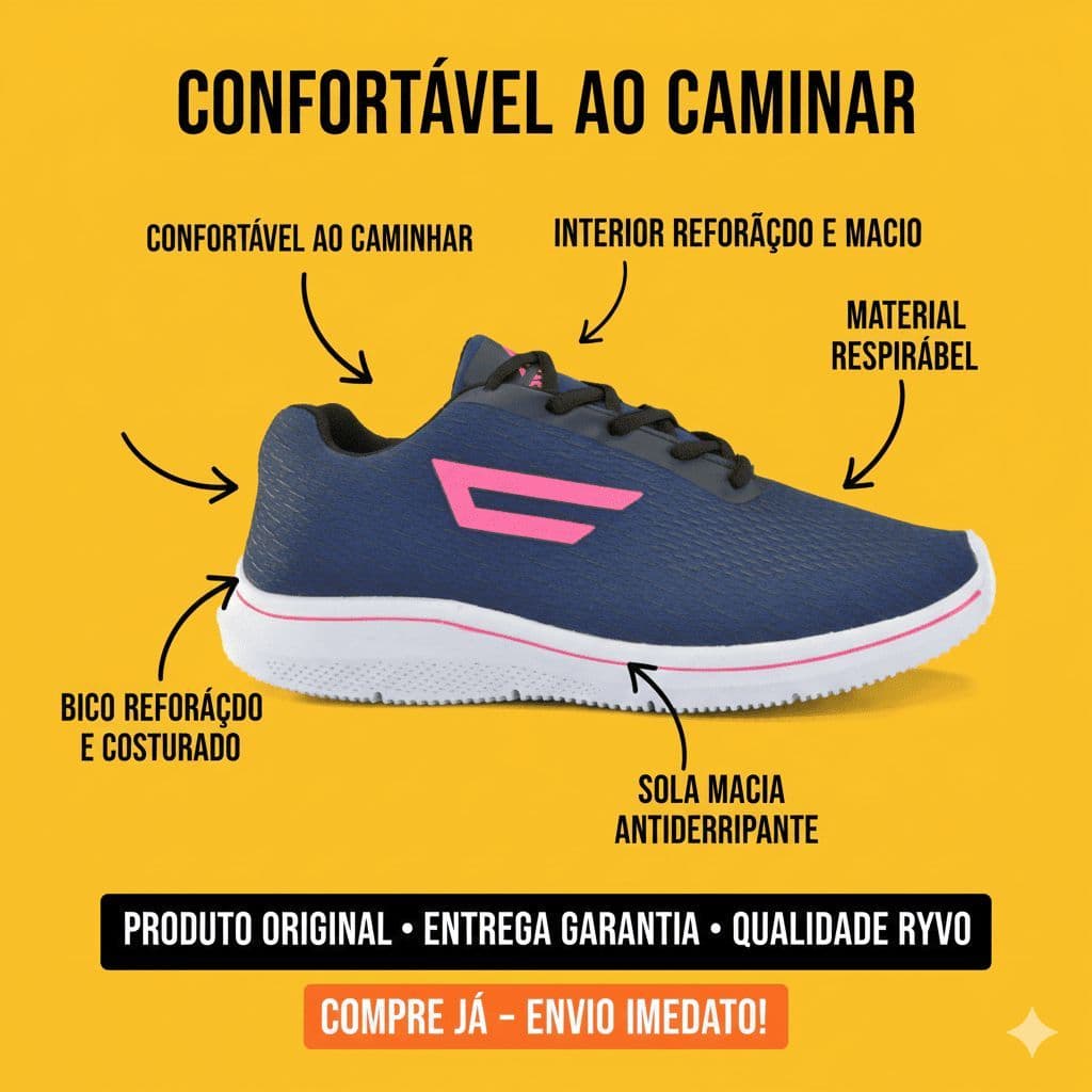 Tenis feminino Lançamento caminhada academia trabalho escola super leve confortavel ENVIO IMEDIATO