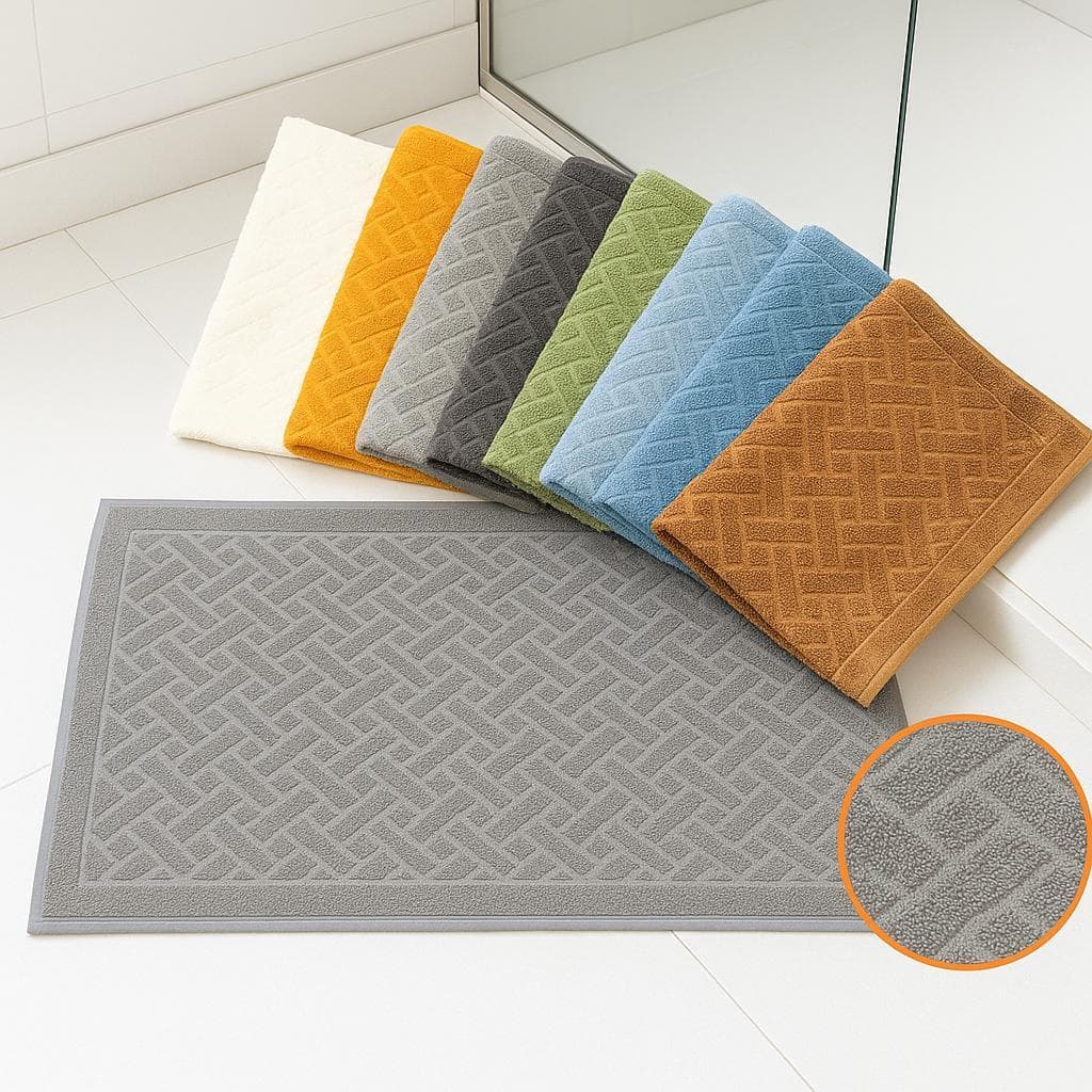 Kit 2 Toalha De Piso Tapete de Banheiro Premium100% Algodão Felpudo Absorvente Hotel Pousada 40X75 Hotel Saida de Banho
