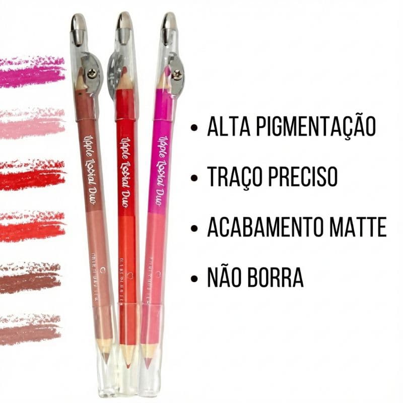Lápis de Contorno Labial Nude Rosa Vermelho A Hora do Chá Mia Make