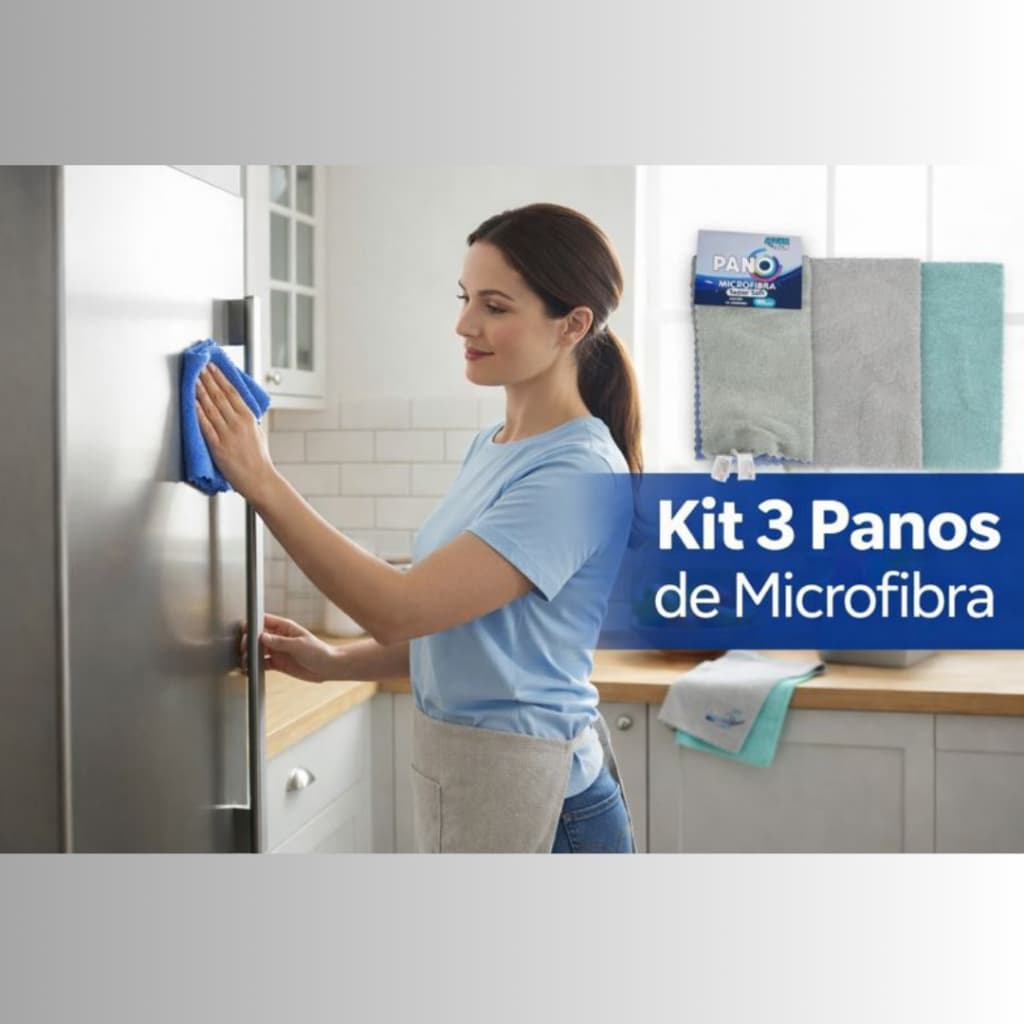 Kit 3 unidades Pano Microfibra Super Soft, Pano Microfibra para Limpeza, Pano para Limpeza Macio