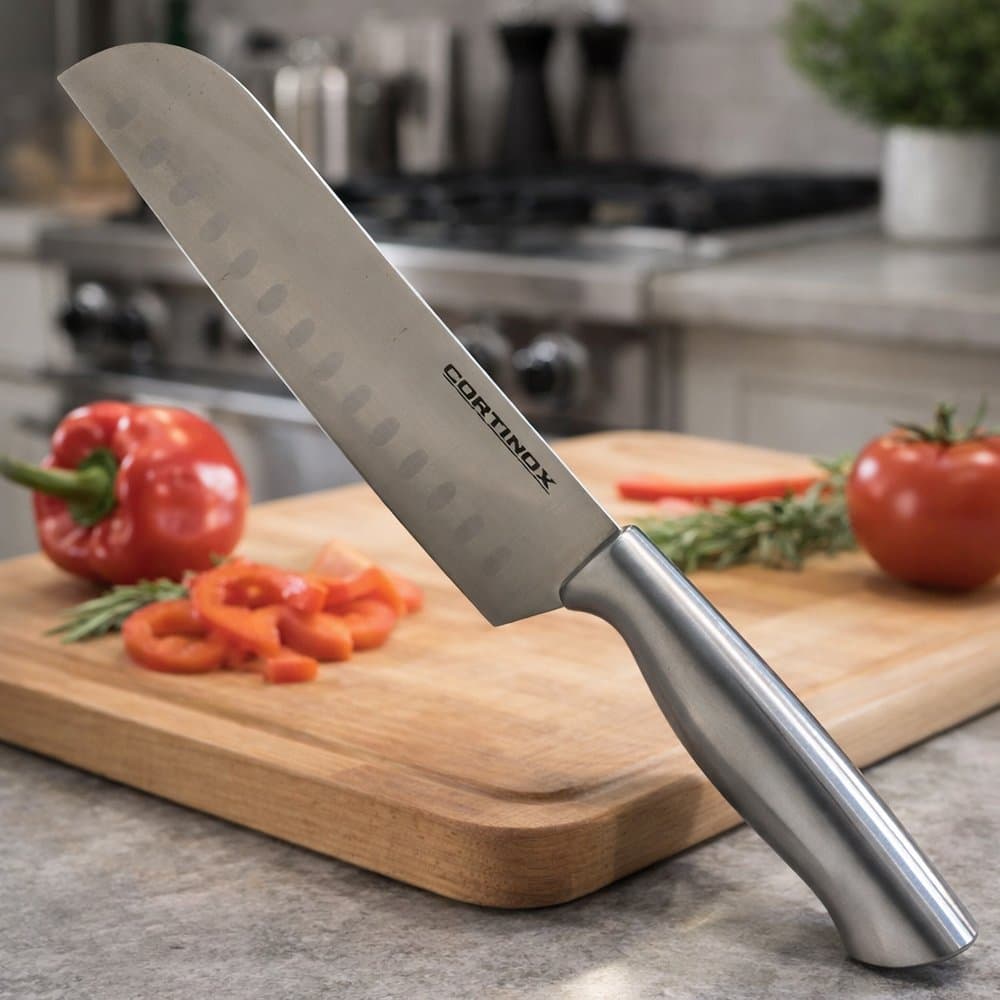 Cutelo Inox 31cm Linha Shine Faca Churrasco Cozinha Profissional Corte Preciso Carnes Legumes Aço Resistente