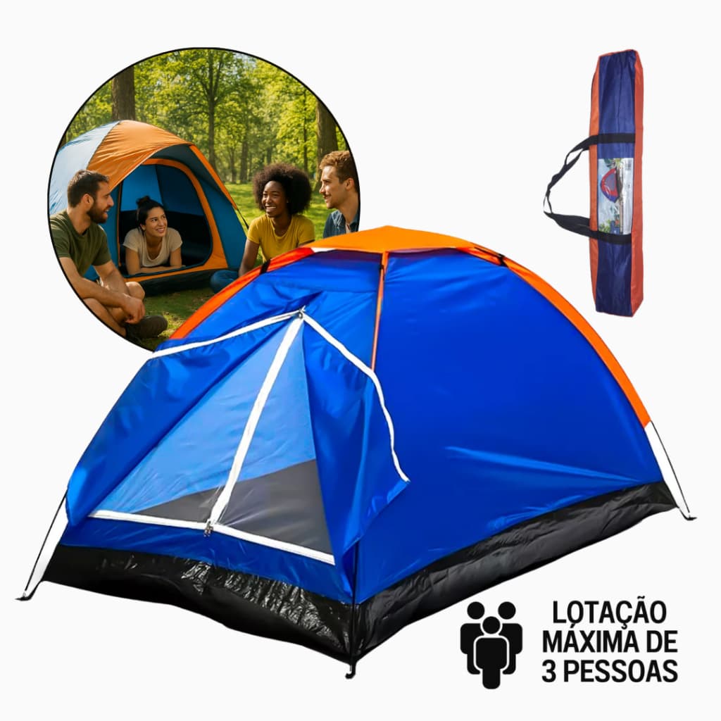 Barraca de Camping 2 Pessoas Impermeável – Fácil Montagem para Praia e Aventura