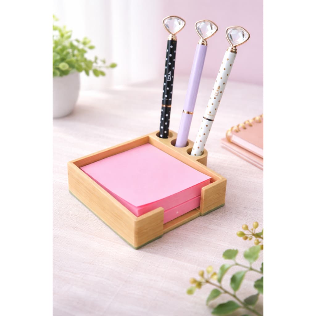 Porta Post It com suporte para caneta - Porta Bloco de anotações
