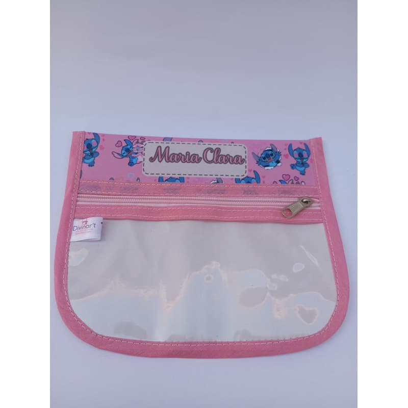 necessaire higiene para escova de dente e pasta impermeável personalizada com nome e tema