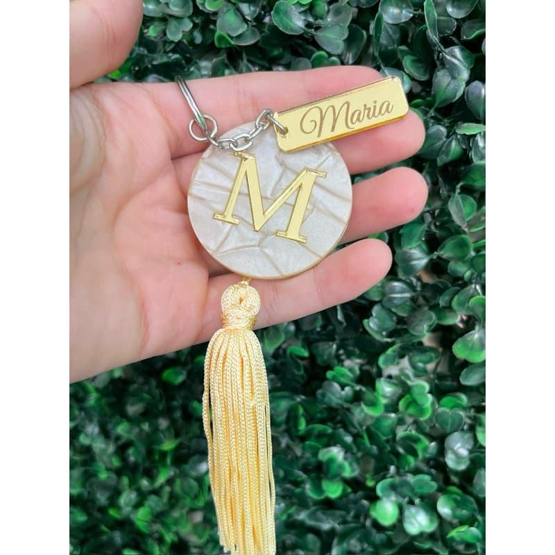 Chaveiro Personalizado Acrílico com Inicial e Nome 8cm