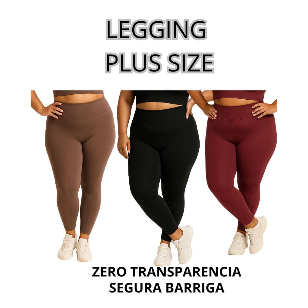 Calça Inverno Quentinha Legging Disfarça Barriga Feminina Fitness Plus Size Zero Transparencia