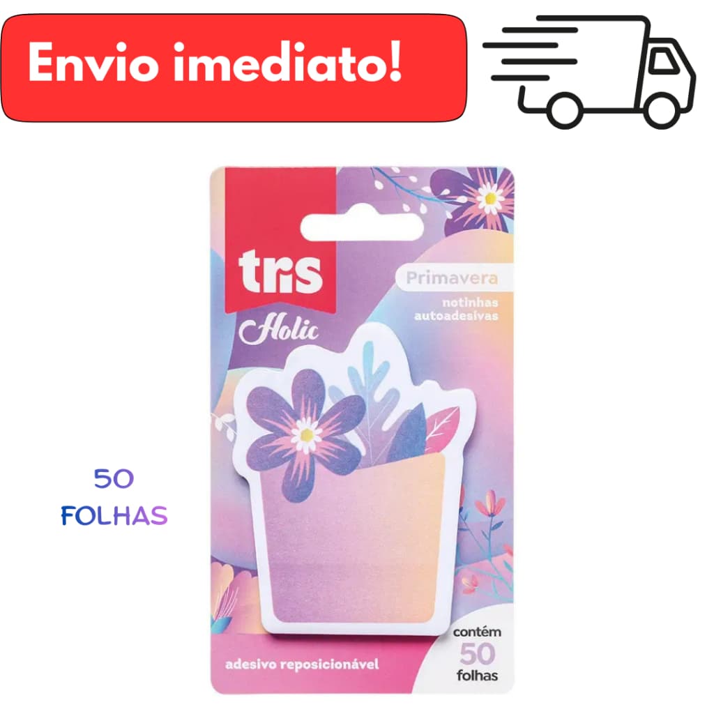 Notas Autoadesivas Primavera Holic Garden – Flor – 50 Folhas – Tris