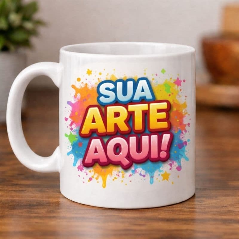 Caneca Cerâmica 325ml Personalizada Com a Sua Arte