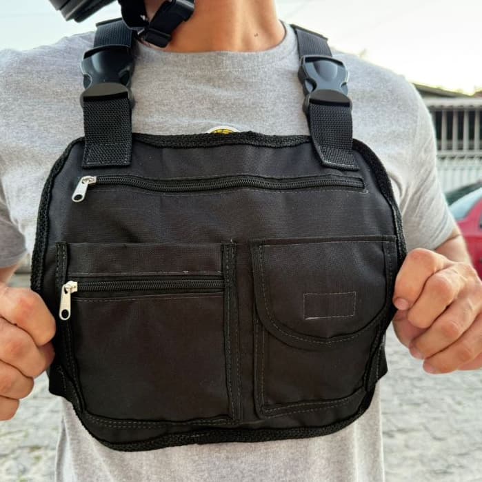 Bolsa Peitoral Motoqueiro motouber Impermeável Antifurto Masculina Transversal para Moto Viagem Dia a Dia