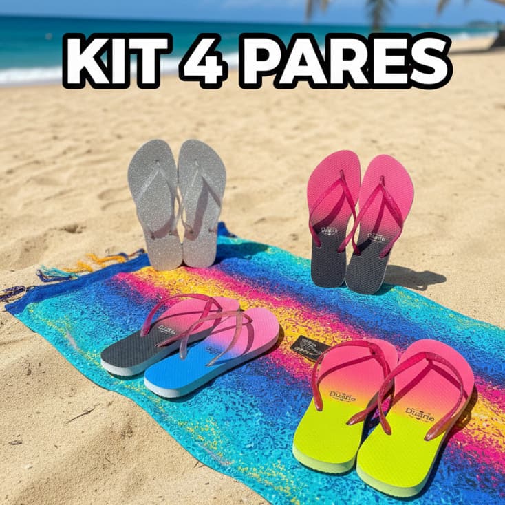 Kit 4 Pares de Chinelo Sandalia Feminino Adulto Lancamento 2026