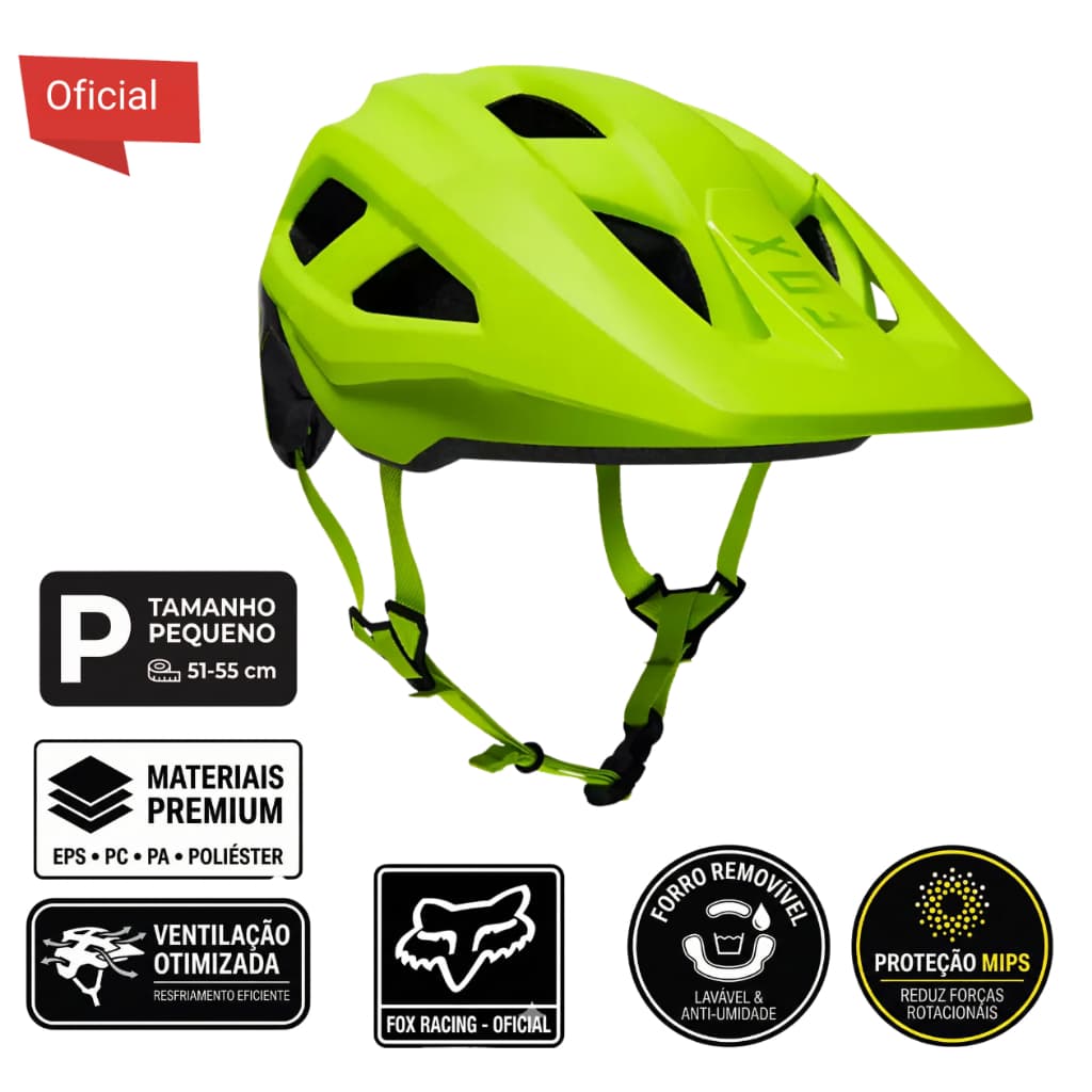 Capacete Ciclismo Bike Mtb Donwhill Fox Racing Com Proteção Mips Certificado Tamanho P 51-55 cm