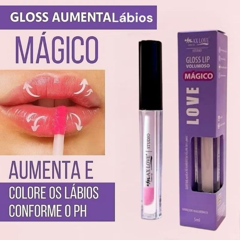 Gloss Labial latex/ brilho labial Max Love com Hidratação Intensa/ Lip gloss Volumoso