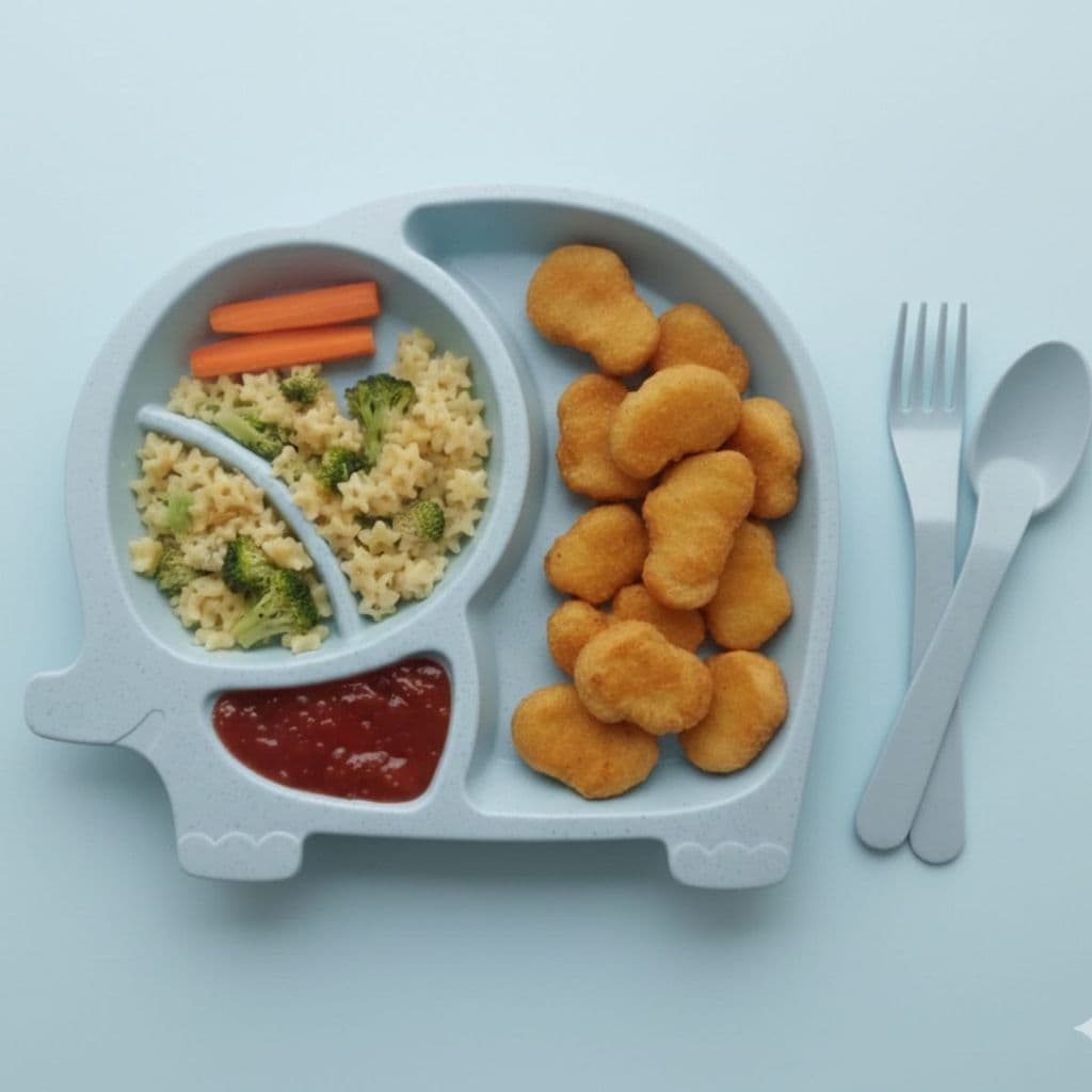 Kit Refeição Infantil com Divisórias Garfo e Colher Comidas Prático dia a dia Facilidade Criança