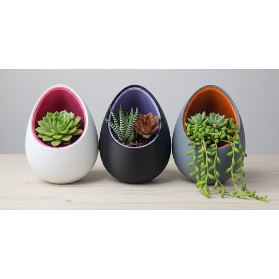 Mini Vasos Ovais Cachepô Decorativos para Suculentas - Personalize seu Trio ou Dupla!
