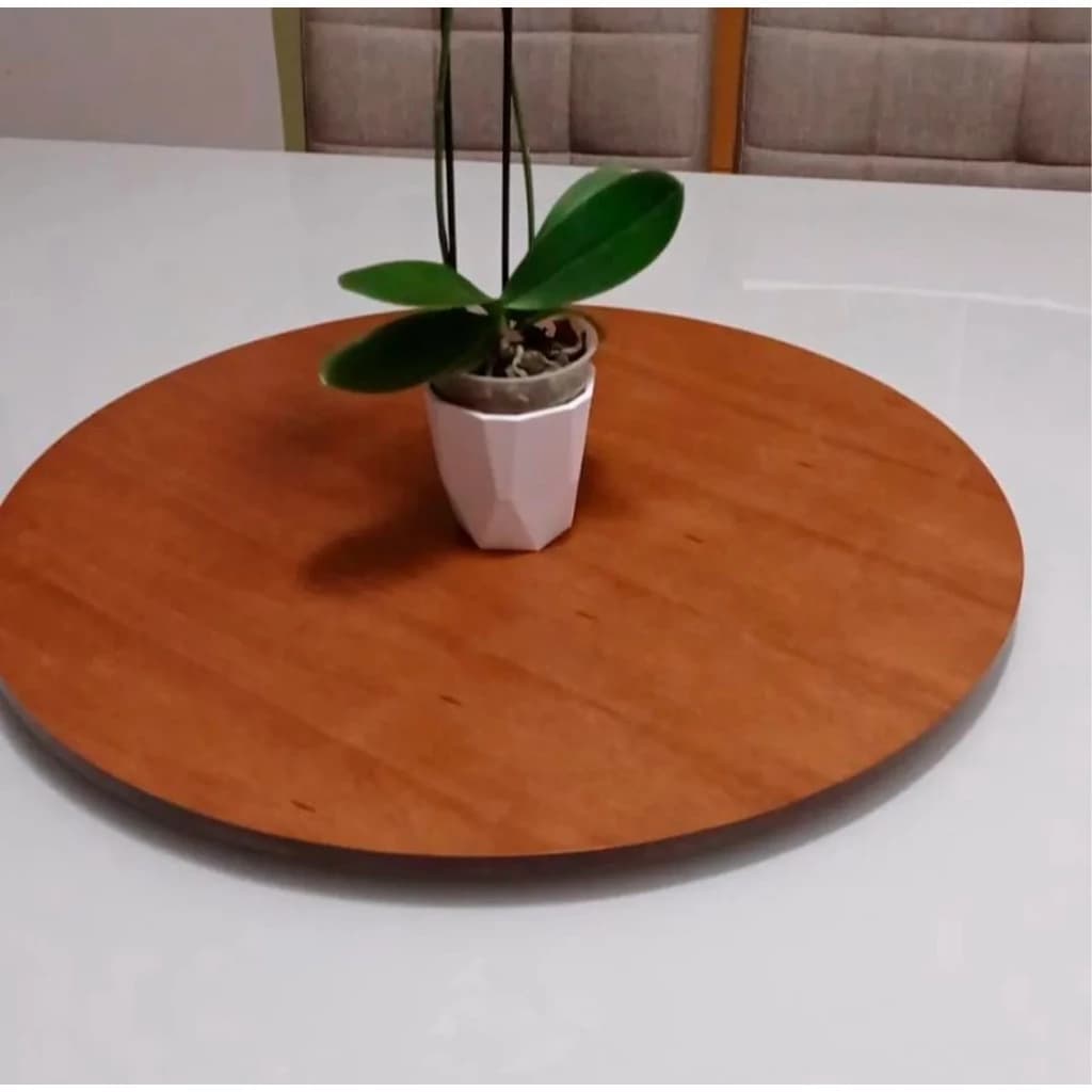 Centro De Mesa Prato Giratório 60 Cm Amadeirado
