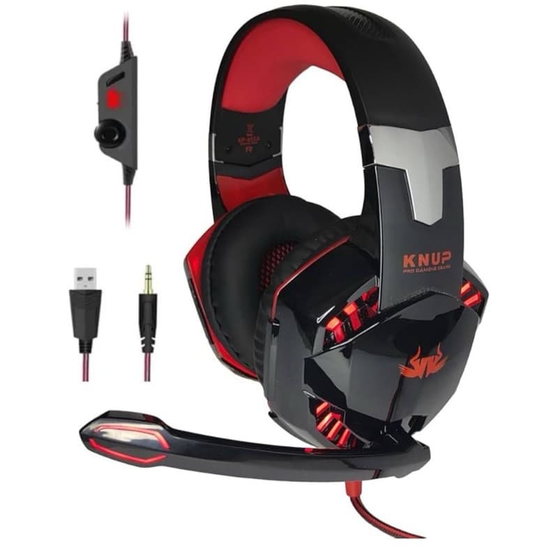 Fone de Ouvido Headset Gamer c/ Controlador de Volume Hathor - Knup - KP-455A Pc Celular Ps4 Ps5 Xbox