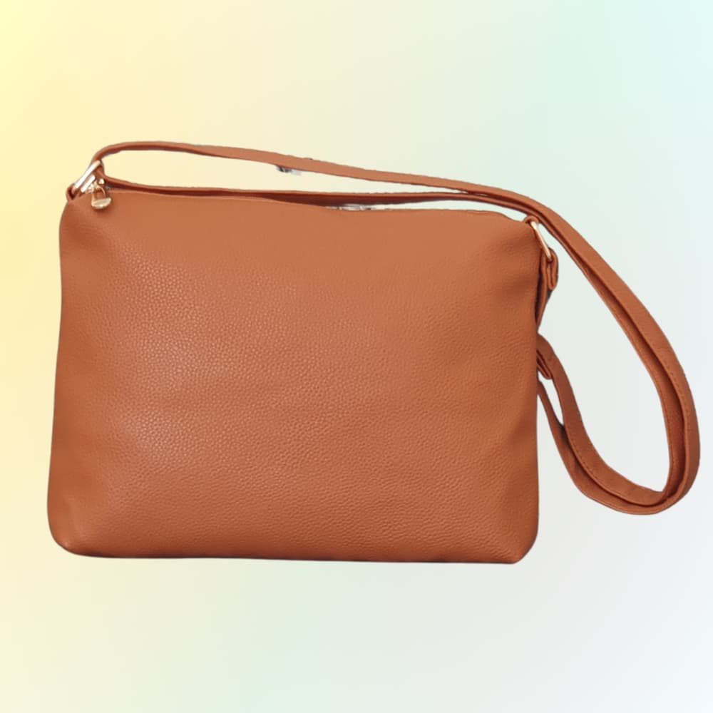 Bolsa Feminina Transversal Alça Regulável Couro Sintético Média Com Zíper Casual Dia a Dia Trabalho Leve Espaçosa Urbana