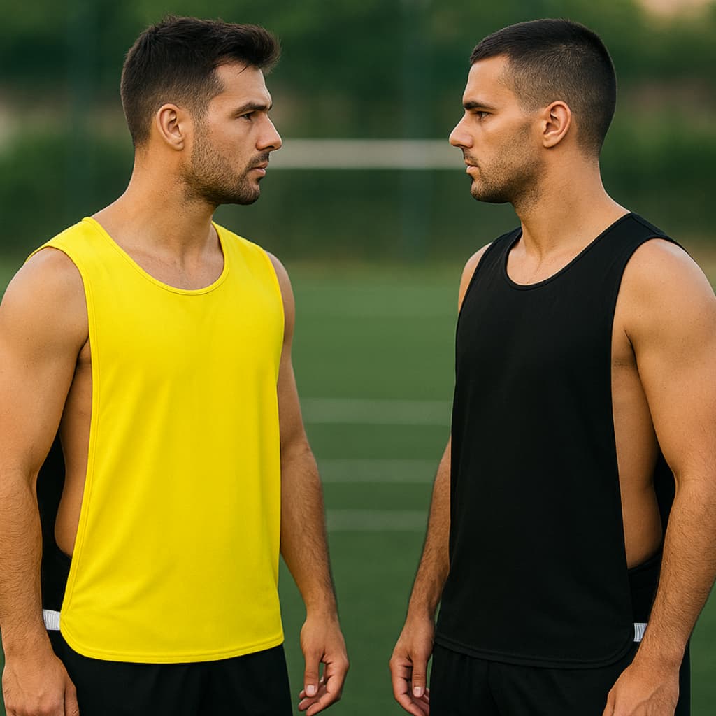 Kit 3 Colete futebol dupla face adulto infantil amarelo preto esportivo society futsal campo cores