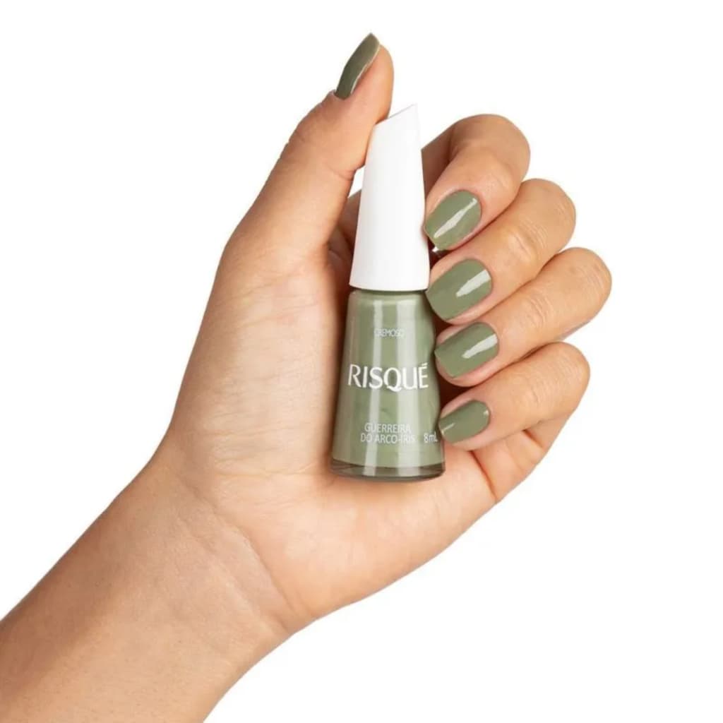 Esmalte Risqué Guerreira do Arco-Íris - Cremoso, Hipoalergênico, Secagem Rápida 8ml