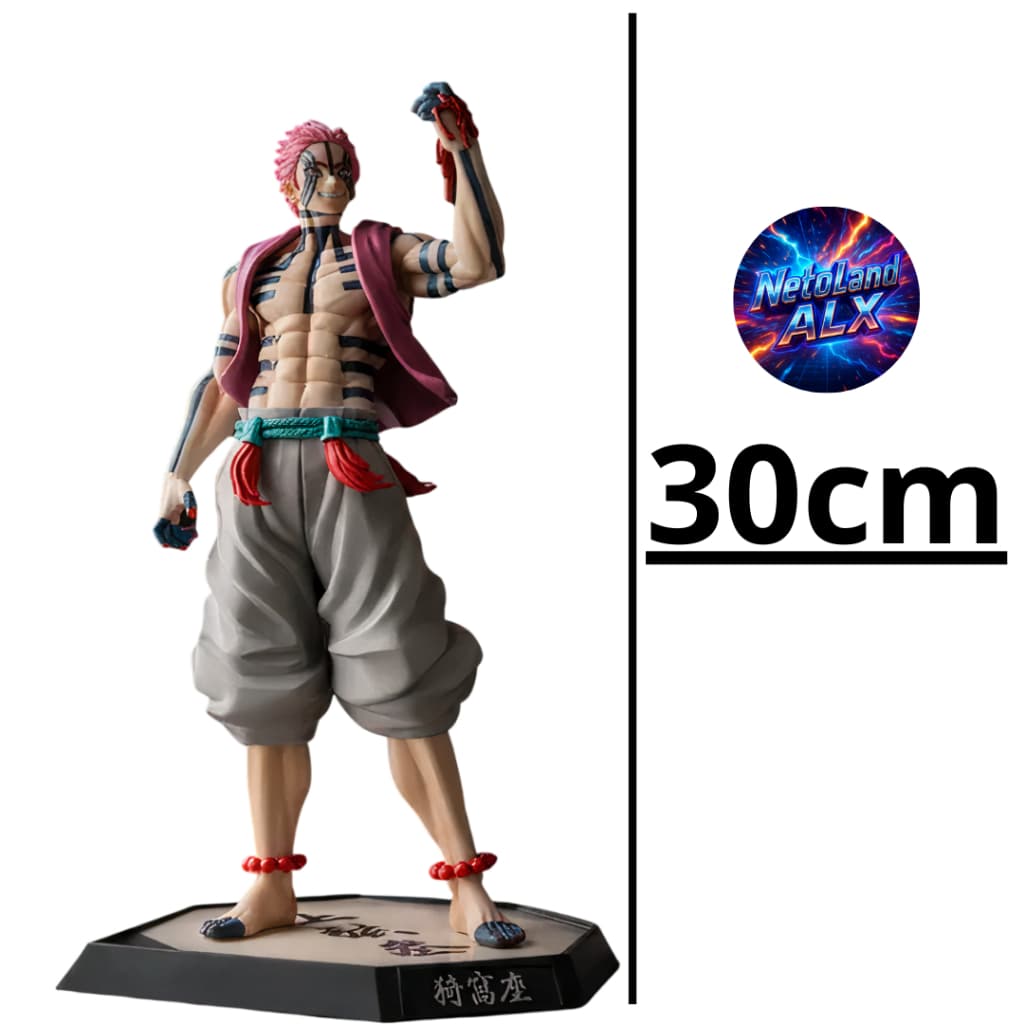 Boneco Action Figure Akaza 30cm — Demon Slayer Anime Colecionável Premium com Base | Pronta Entrega