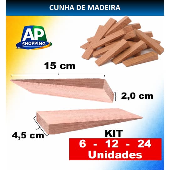 Kit Cunha de Madeira para Enxadas, Enxadão, Foice 8cm x 4cm x 2cm Ferramentas em geral.