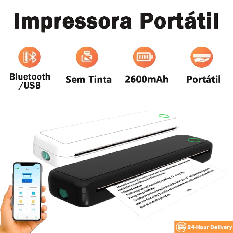 Impressora A4 sem Tinta Portátil Para Uso Doméstico Pequena Impressora de Papel de Teste Mini Sensível a Erros Térmicos