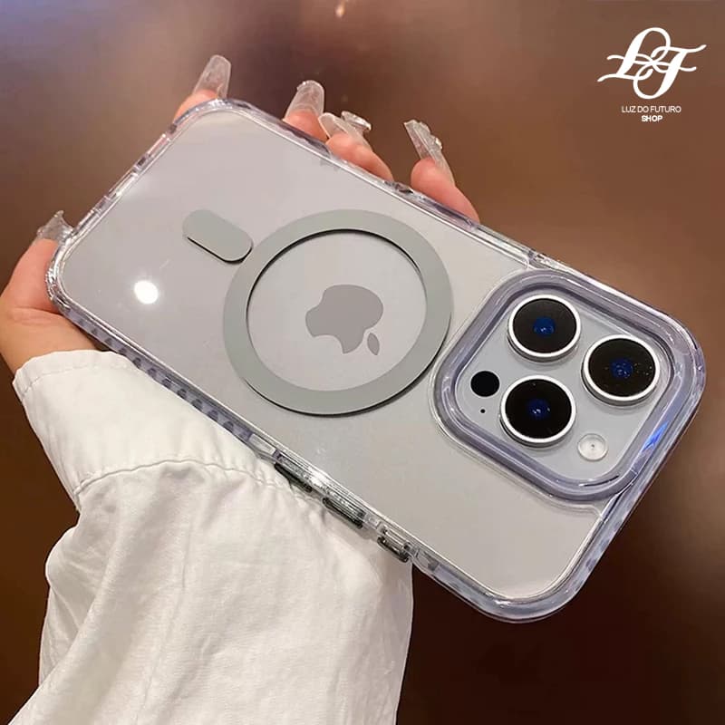 Capa Magnética Magsafe Antiqueda para iPhone 11/12/13/14/15/16 + Película Câmera Grossa