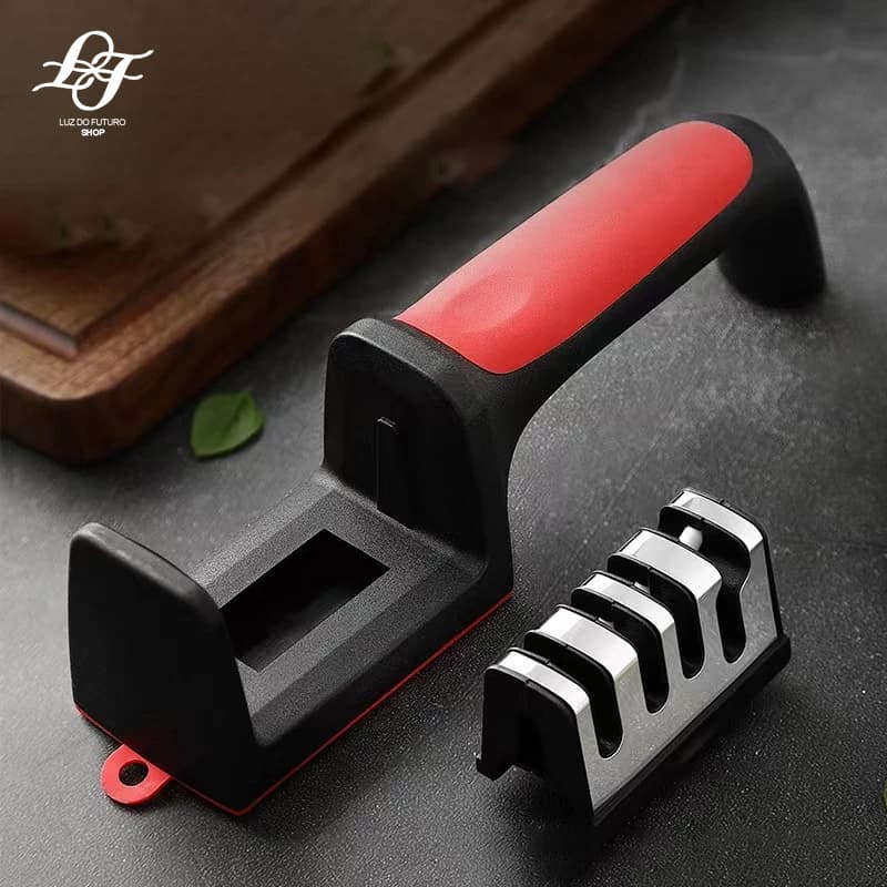 Professional Kitchen Knife Sharpener Amolador in Stainless Steel with 3 Professional Sharpening Tools