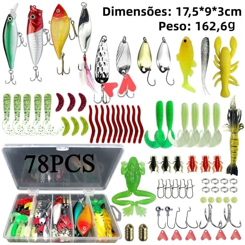 Iscas Artificiais Pesca tucunaré/traira Conjunto kit 78 Lantejoulas Bucal Macia Atacado Sapo De Trovão Minnow