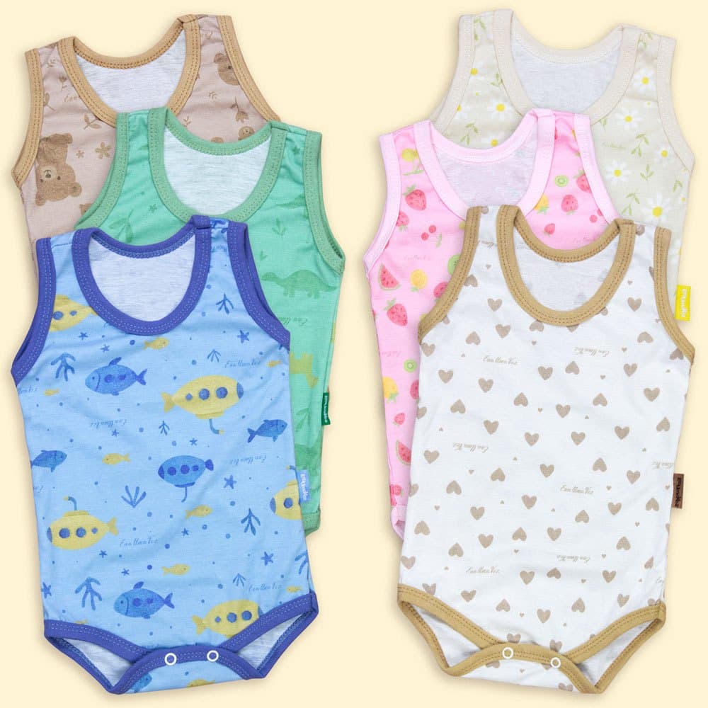 Kit 3 Bodies Bebê em Malha Leve e Fresquinha para o Calor Até 12 Meses