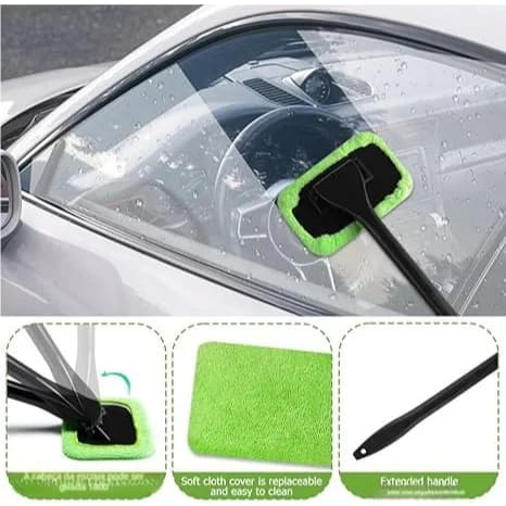 Limpeza Vidros Automotivos e Casa - Escova Microfibra Longa Karbox 40x12cm