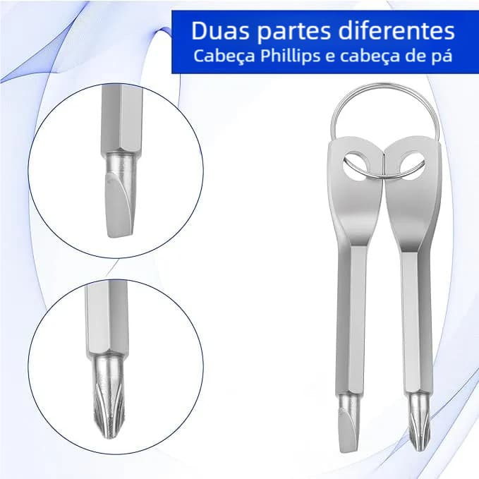 Chaveiro Tool Portátil EDC: Chave Fenda Philips para Camping e Bolso