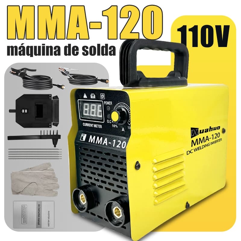 Máquina De Solda Inversora MMA-120 IGBT Tecnologia Display Digital Kit de ferramentas portátil