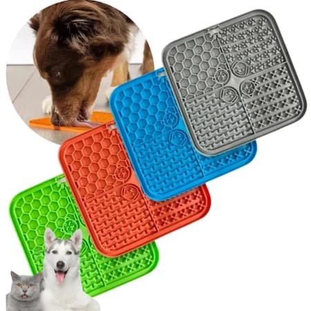 Tapete Multiuso Pet – Comedouro Lento Lamber, Comida Pastosa e Banho