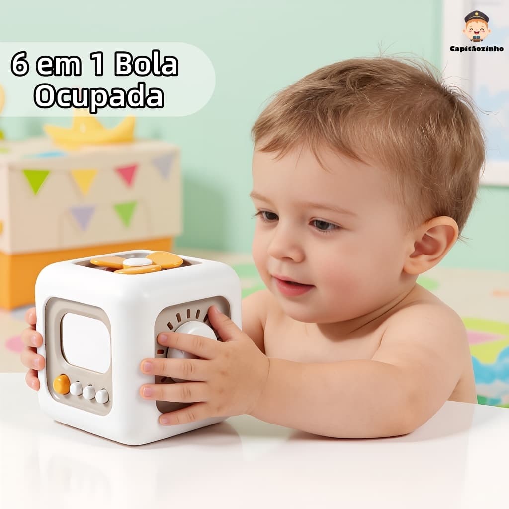 6 Em 1 Brinquedos Cubo Montessori Sensory Busy Board Habilidades de Prática para Bebês Educacional