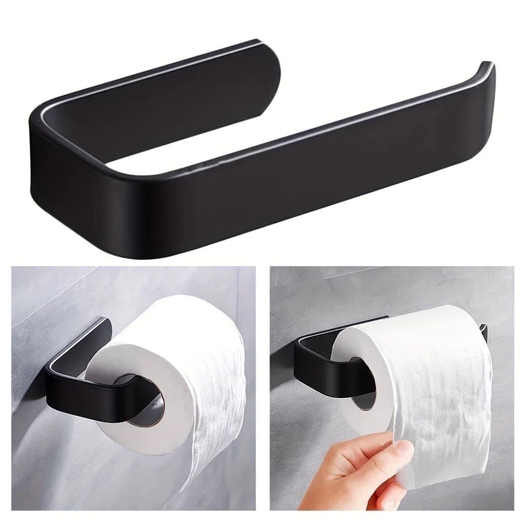 Porta Papel Higiênico Simples Suporte Parede Armário Banheiro sem perfuração Autoadesivo