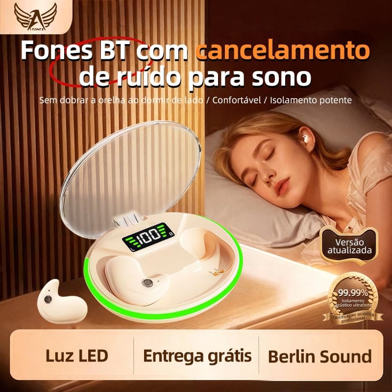 Fone De Ouvido Sem Fio Invisível Para Dormir TWS Bluetooth Fones Ocultos À Prova D'água Esport