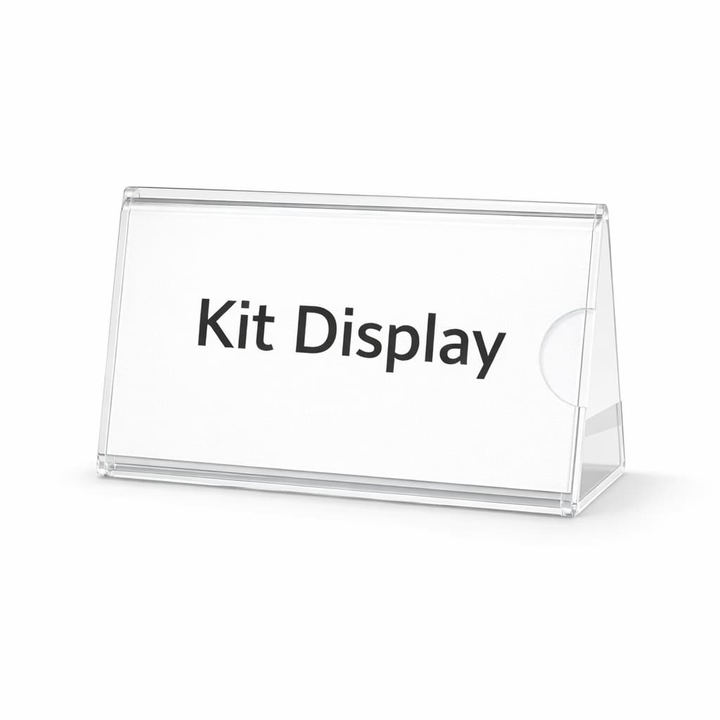 Kit Display Porta Preço de Acrílico Expositor Etiqueta 5x3cm
