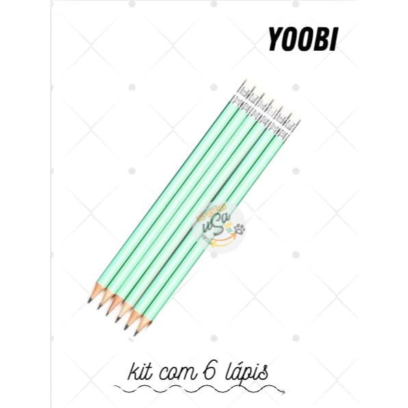 Yoobi, Lápis preto Yoobi  No.2,  Kit com 6 unidades