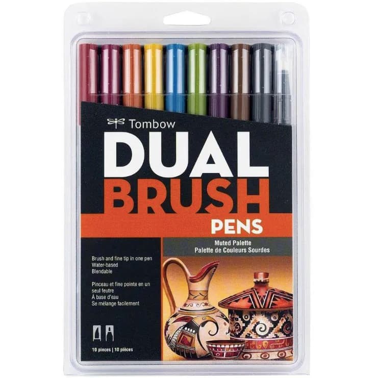 Tombow, Estojo Dual Brush C/10 Canetas Pinceis MUTED