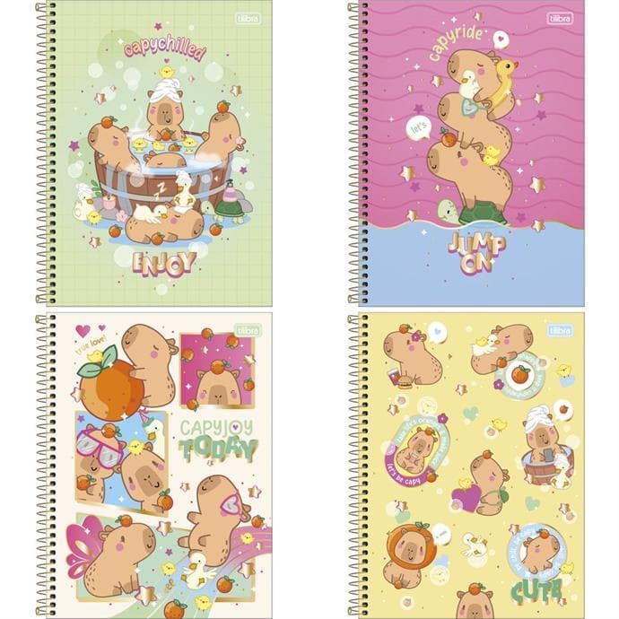 Caderno 1x1 Capa Dura Capivara Capyclub 80 fls. - Tilibra