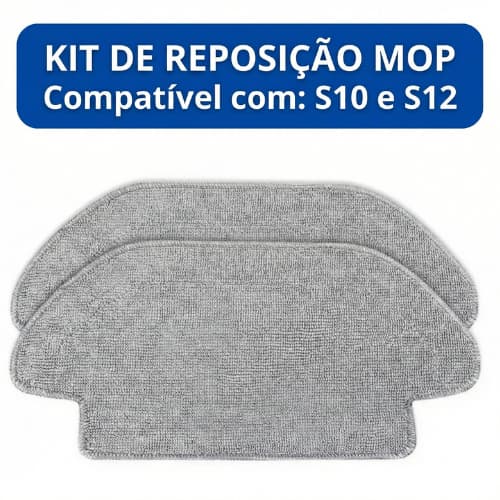 Kit Panos Mop para Robô Aspirador Compatível com S10 S12 Mop P Pro 2S Microfibra