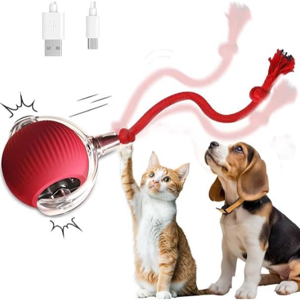 Bola Interativa Giratória Pet Brinquedo Automático Para Gato Cachorro