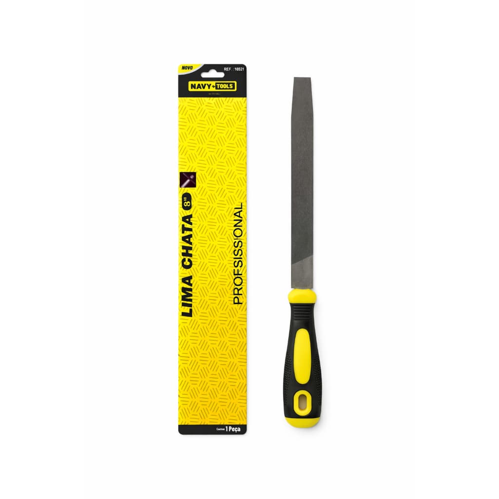Lima Chata 8'' Polegadas Profissional Aço Reforçado Cabo Emborrachado Molar Enxada Foice Facão