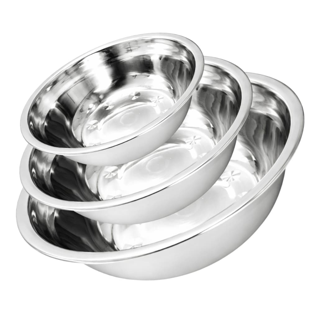 Kit 3 Tigela Bacia Bowl Inox Saladeira 350mL 500ml 750ml Ke Home