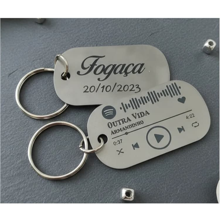 Chaveiro Tag de Inox Personalizado Spotify